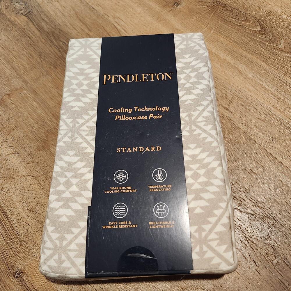 Pendleton Tuscan Peak Tan Cooling Technology STANDARD Pillowcase Pair Geometric